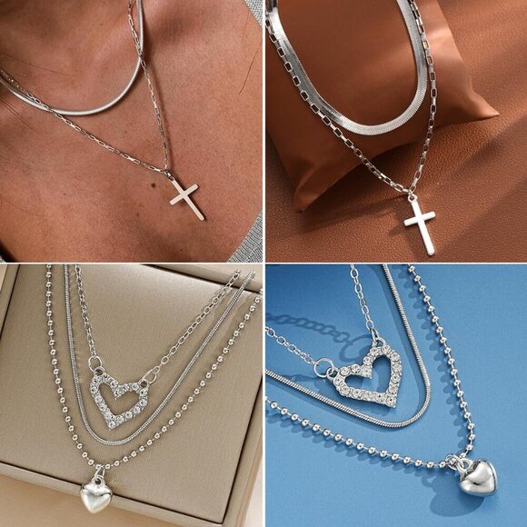 92 PCS Silver Plated Jewelry Set with Necklaces, Bracelets, Earrings, Rings - Picture 4 of 8